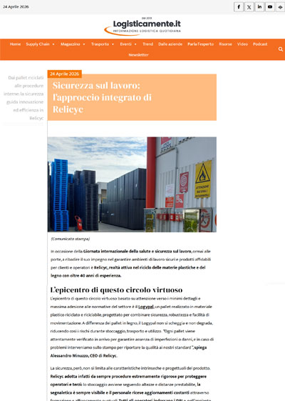 Relicyc rassegna stampa 2026