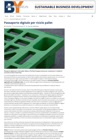 Relicyc rassegna stampa 2026