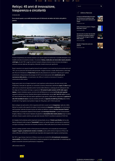 Relicyc rassegna stampa 2026